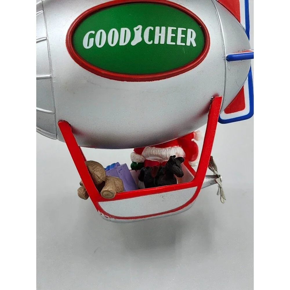 Vintage 1987 Hallmark Good Cheer Blimp Christmas Tree Ornament Blinking Light